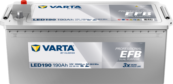 0304bbfd-b6a3-43f5-8d30-345e37530794.png VARTA Fritidsbatteri EFB Batteri 12V 190AH 1050CCA (513x223x190/223mm) +venstre LED190