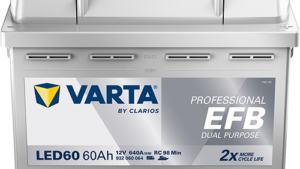 13805a02-3696-44b1-9f7b-49d38889302a.png VARTA Fritidsbatteri EFB Batteri 12V 60AH 640CCA (242x175x190/190mm) +høyre LED60 (VAR-930060)