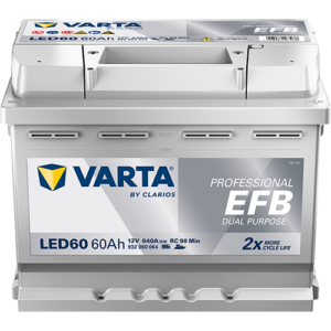 VARTA Fritidsbatteri EFB Batteri 12V 60AH 640CCA (242x175x190/190mm) +høyre LED60 (VAR-930060)